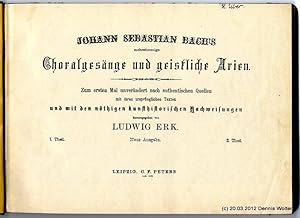 Johann Sebastian Bach's mehrstimmige Choralgesänge und geistliche Arien 2. Theil
