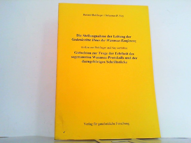 Die Stellungnahme Der Leitung Der Gedenkstatte Haus Der Wannsee