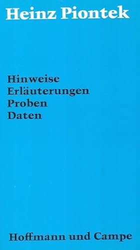 Hinweise, Erläuterungen, Proben, Daten