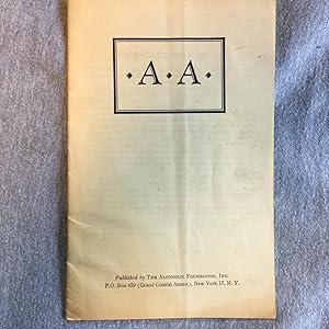 A.A.- Alcoholics Anonymous Foundation Pamphlet