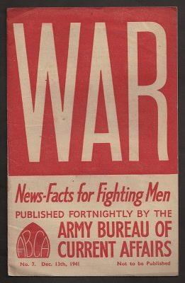 WAR : issue 7 : December 13th, 1941 : News Facts for Fighting Men