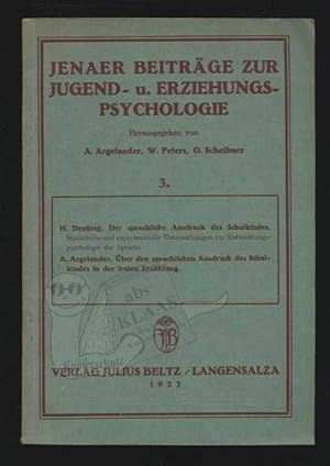 Jenaer Beiträge zur Jugend- u. Erziehungspsychologie. 3.