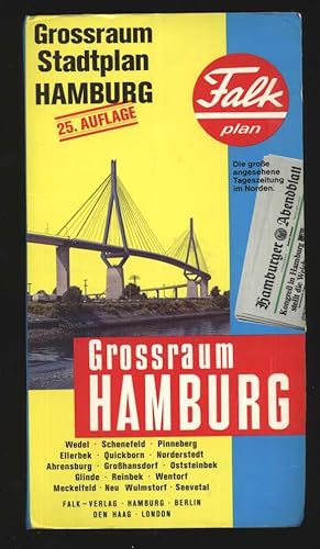 Falk-Plan Großraum Stadtplan Hamburg. 25. Auflage. Grossraum Hamburg, Wedel, Schenefeld, Pinneber...