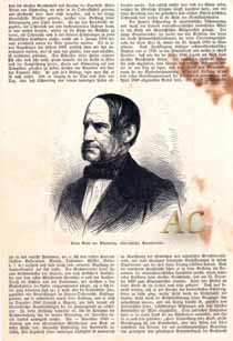 Anton Ritter von Schmerling Österreich 1862 Original Holzstich