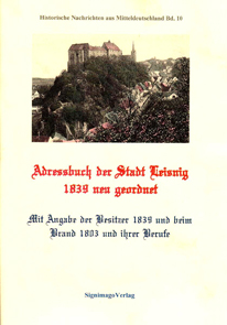 Adressbuch Leisnig Sachsen 1839 und 1803 Döbeln Grimma Genealogie Familienkunde