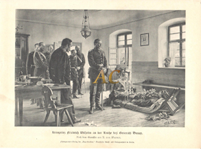 Kronprinz Friedrich Wilhelm ( Kaiser Friedrich III. ) General Abel Douay 1892 Original Druck Antik