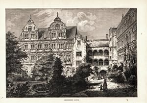 Heidelberg Schloss Baden-Württemberg Original Stich Engraving