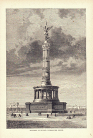 Siegessäule Berlin Tiergarten Denkmal Markt Original Stich Engraving