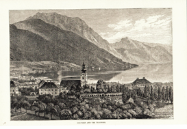 Gmunden Traunsee Oberösterreich Österreich Original Stich Engraving