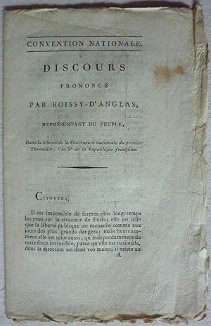 Discours prononcé par Boissy-d'Anglas, représentant du peuple, dans la séance de la Convention Na...