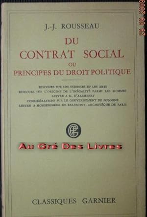 Du contrat social ou principes du droit politique, in-8, br,506 pp