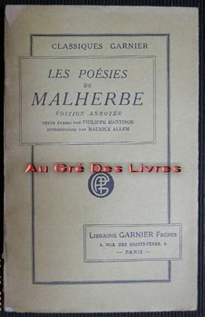 Les poésies de Malherbe, édition annotée, in-8, br, 360 pp