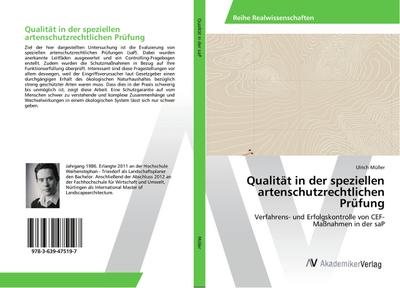 Qualität in der speziellen artenschutzrechtlichen Prüfung : Verfahrens- und Erfolgskontrolle von CEF-Maßnahmen in der saP - Ulrich Müller