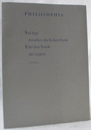 Griechische Epigramme aus fünfzehn Jahrhunderten. Erstes Heft: Philosophia. Von der Kunst, Glück ...