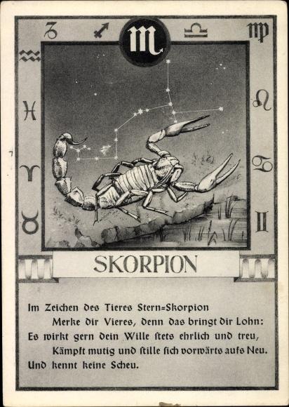Kunstler Ansichtskarte Postkarte Sternzeichen Skorpion Scorpio 24 Oktober Bis 22 November 1947 Manuscript Nbsp Nbsp Paper Nbsp Collectible Akpool Gmbh