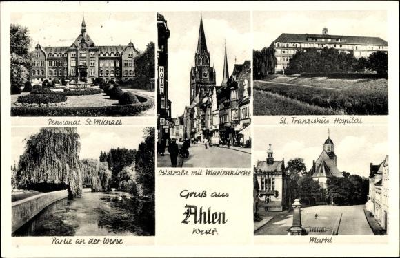 Ansichtskarte Postkarte Ahlen Im Munsterland Pensionat St