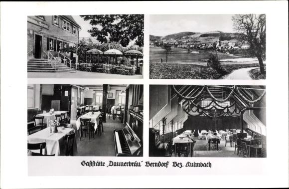Ansichtskarte / Postkarte Berndorf Thurnau Oberfranken, Gaststätte Donnerbräu, Terrasse, Gastraum