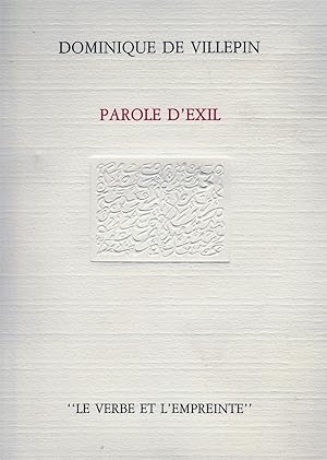 Parole d'exil (signé par l'auteur)