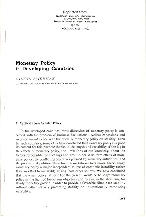 Monetary Policy in Developing Countries