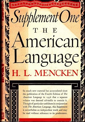 Supplement One, The American Language, An Inquiry Into The Development of English in the United S...