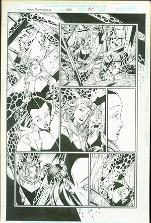 Marvel Holiday Special 1996 Storm X-Men Josh Hood Original Comic Art Page #4 Comic Book