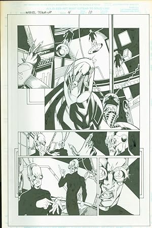 Marvel team Up #4 Josh Hood Original Comic Art Page #10 Spider-Man Man Thing Comic Book