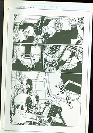Marvel team Up #4 Josh Hood Original Comic Art Page #9 Spider-Man Man Thing Comic Book