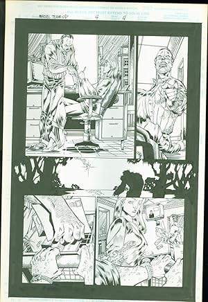Marvel team Up #4 Josh Hood Original Comic Art Page #4 Spider-Man Man Thing Comic Book