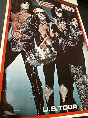 Kiss 1976 US Tour Poster Very Rare Aucoin Gene Simmons Paul Stanley Peter Criss Comic Book