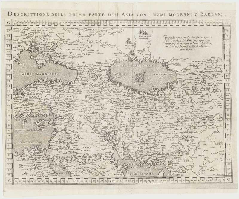 Descrittione Della Prima Parte Dell Asia Con I Nome Moderni O Barbari By Gastaldi Giacomo 15 Map Altea Antique Maps