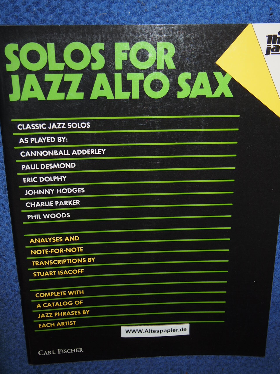 Solos for Jazz Alto Sax. - Stuart Isacoff