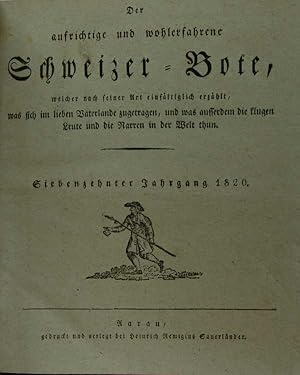 Wöchentliche Blätter zur Unterhaltung und Belehrung. Zugabe zum Schweizerboten. Jahrgänge 1841-1844.