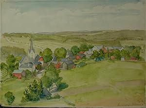 Altensalz (Dorf Altensalz im Vogtland, Sachsen). Aquarell. Signiert rechts unten, links bezeichne...