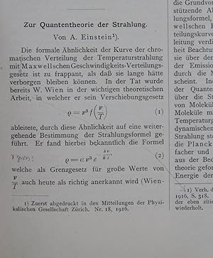 Zur Quantentheorie der Strahlung. S. 121-128 in: Physikalische Zeitschrift. Jahrgang 18.