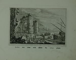 "Rudera von einem alten Gebäu bey Chaia gelegen". Kupferstich von Melchior Küsell nach I.W. Baur ...