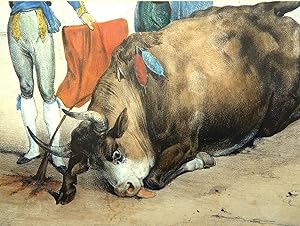 COMBAT DU TAUREAU. Le Taureau tombe d' un coup d' estocade COMBAT DU TAUREAU. Le Taureau tombe d' un coup d' estocade