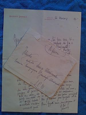 AUGUSTO JANDOLO - lettera autografa per Luigi Almirante