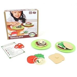 Green Toys Sandwich Shop Playset Made in the USA From 100% Recycled Plastic