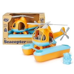 Green Toys ORANGE Sea Copter Made in the USA From 100% Recycled Plastic