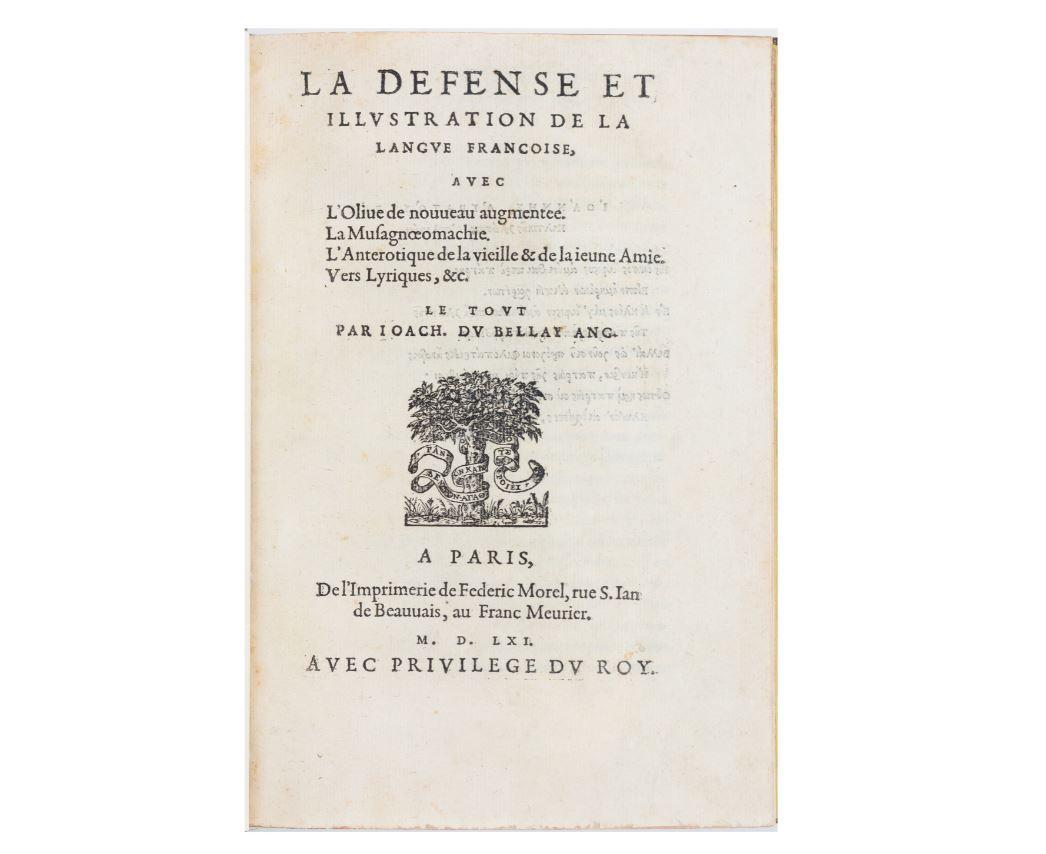 Du Bellay Défense Et Illustration De La Langue Française La Defense et illustration de la langue francoise par Du Bellay