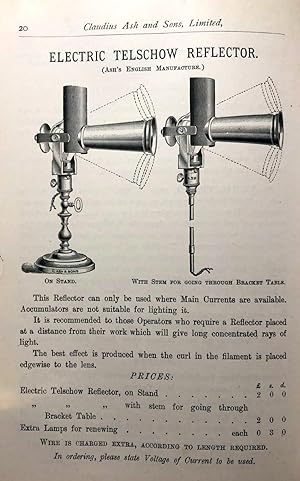 ELECTRICAL APPARATUS. List F. Early Dental Trade Catalogue