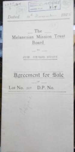 Agreement for Sale - The Melanesian Mission Trust Board to John Richard Sutton