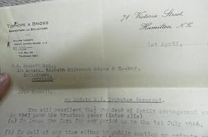 Correspondence relating to the estate of W.J. Trubshaw at Matangi