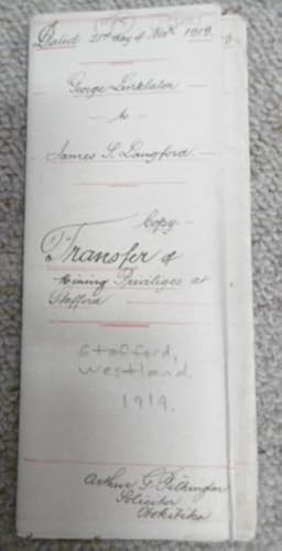 Transfer of Mining Privileges at Stafford - George Linklater to James Langford