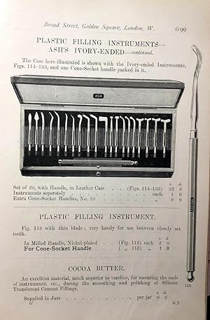HAND INSTRUMENTS. List F. Early Dental Trade Catalogue