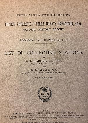 List Of Collecting Stations. British Antarctic ("Terra Nova") Expedition, 1910. Natural History R...