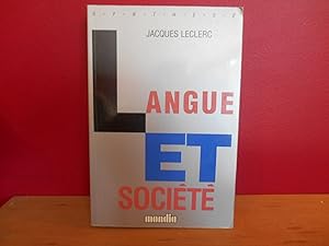 LANGUE ET SOCIETE