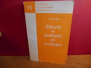 STATISTIQUE ET PROGRAMMES ECONOMIQUES VOL.10 THEORIE ET PRATIQUE DES SONDAGES