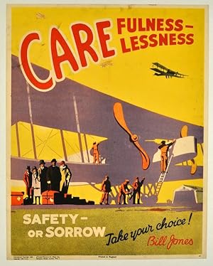 Propaganda Poster Biplanes Aviation Bill Jones Work Motivation