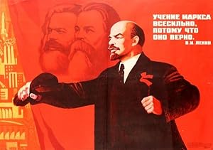 Propaganda Poster Lenin Marx Engels USSR